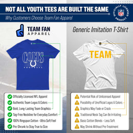 Indianapolis Colts NFL Youth Overtime Blueprint Football T-Shirt Unisex Tag Free Comfortable - Royal