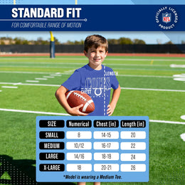 Indianapolis Colts NFL Youth Overtime Blueprint Football T-Shirt Unisex Tag Free Comfortable - Royal