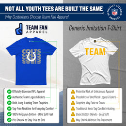 Indianapolis Colts NFL Youth Repeating Logo Football T-Shirt Unisex Tag Free Comfortable - Royal