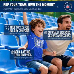 Indianapolis Colts NFL Youth Repeating Logo Football T-Shirt Unisex Tag Free Comfortable - Royal