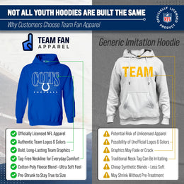 Indianapolis Colts NFL Youth Overtime Blueprint Football Fleece Hooded Sweatshirt - Royal