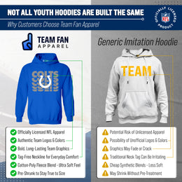 Indianapolis Colts NFL Youth Repeating Logo Football Fleece Hooded Sweatshirt - Royal