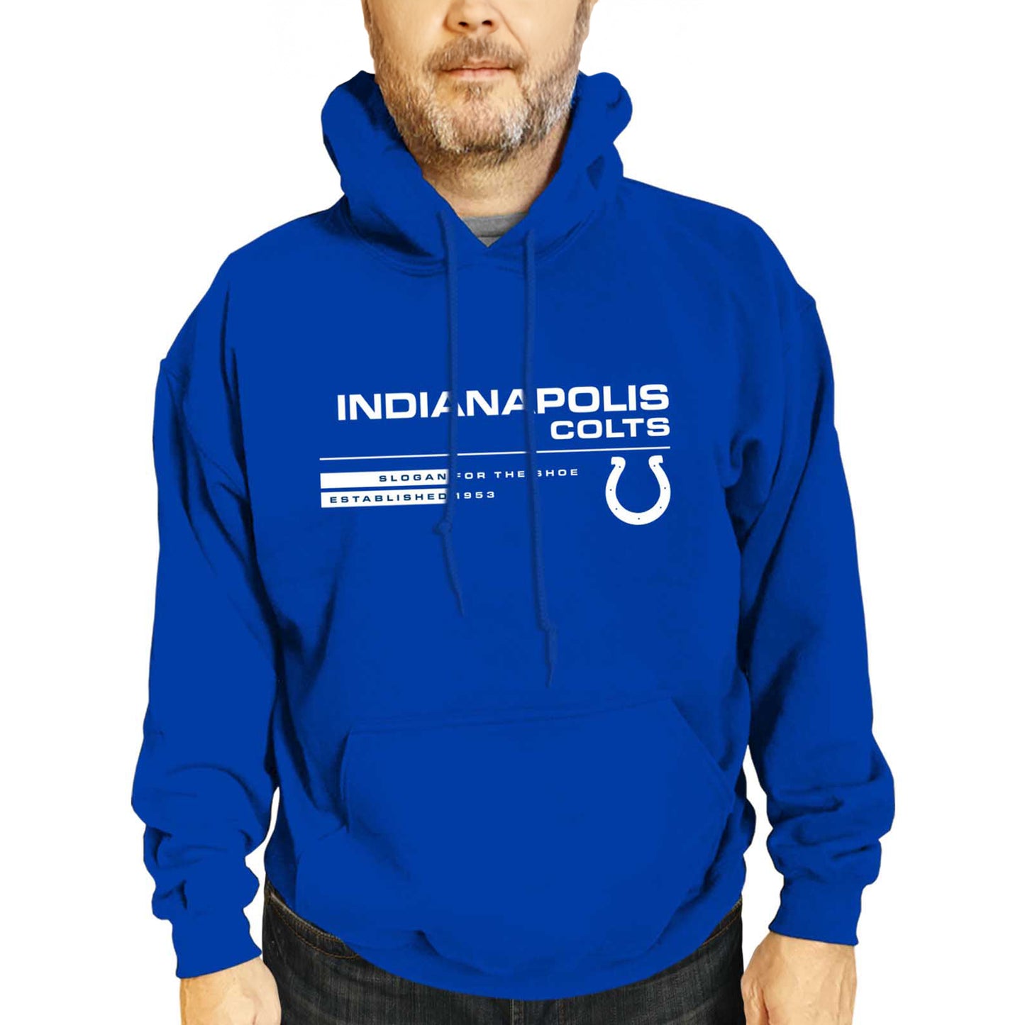 Indianapolis Colts Adult NFL Speed Stat Sheet Fleece Hooded Sweatshirt - Royal