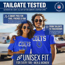 Indianapolis Colts Adult NFL Diagonal Fade Color Block T-Shirt - Royal