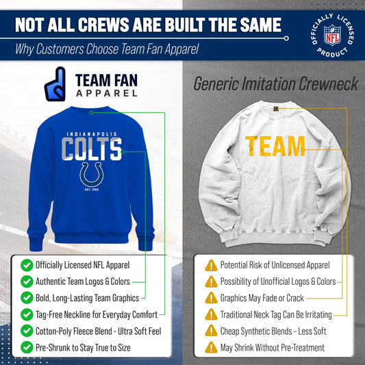Indianapolis Colts Adult NFL Diagonal Fade Color Block Crewneck Sweatshirt - Royal