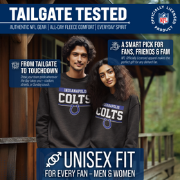 Indianapolis Colts NFL Adult Long Sleeve Team Block Charcoal Crewneck Sweatshirt - Charcoal