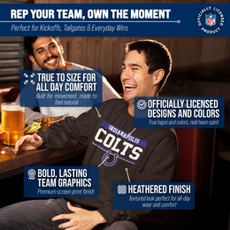 Indianapolis Colts NFL Adult Long Sleeve Team Block Charcoal Crewneck Sweatshirt - Charcoal