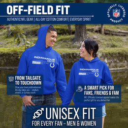 Indianapolis Colts Adult NFL Speed Stat Sheet Fleece Hooded Sweatshirt - Royal