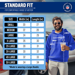 Indianapolis Colts Adult NFL Speed Stat Sheet Fleece Hooded Sweatshirt - Royal