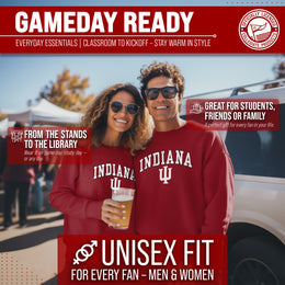 Indiana Hoosiers Campus Colors Adult Arch & Logo Soft Style Gameday Crewneck Sweatshirt  - Cardinal