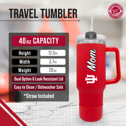 Indiana Hoosiers Collegiate 40oz Stainless Steel Travel Tumbler with Handle for Mom - Crimson