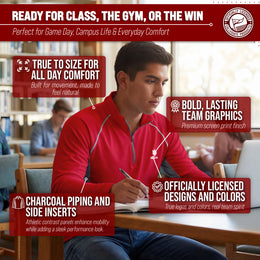 Indiana Hoosiers Mens NCAA Campus Classic Long Sleeve 1/4 Zip Windshirt - Cardinal