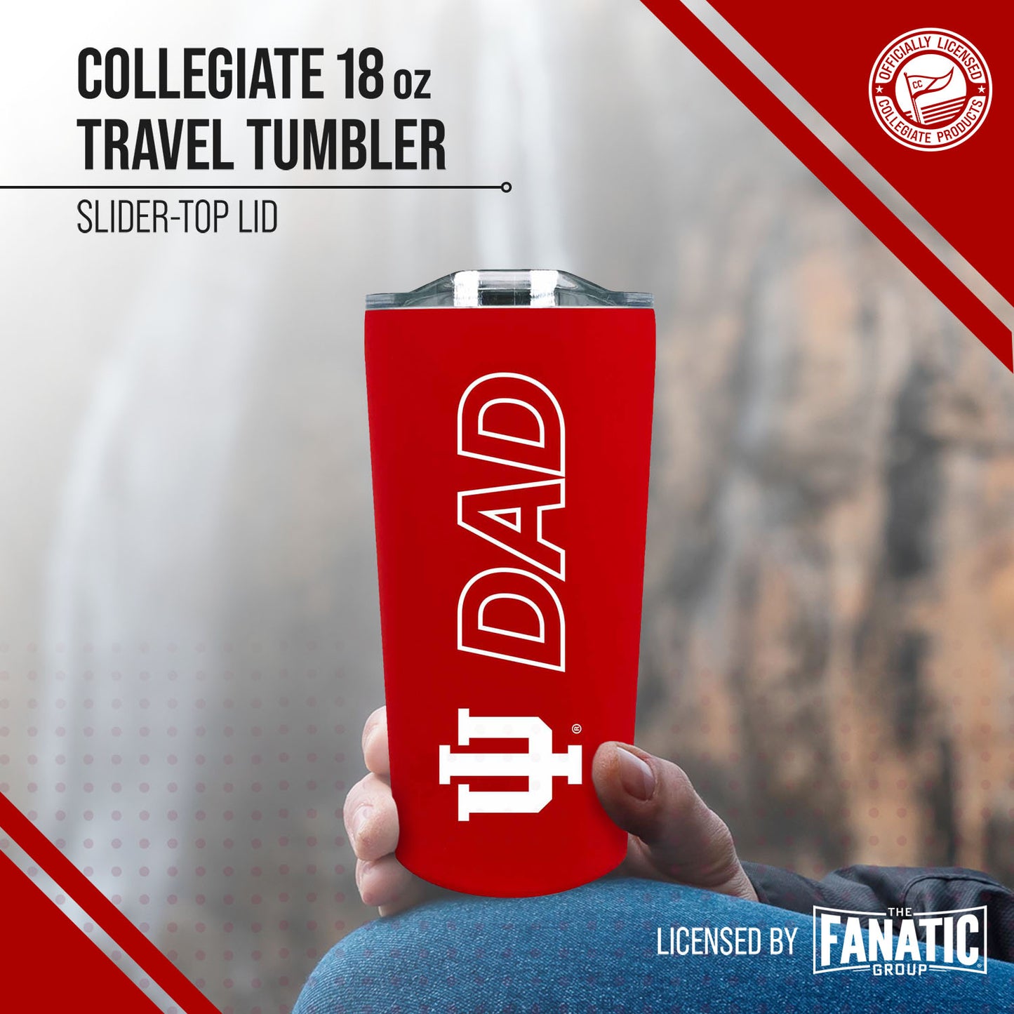 Indiana Hoosiers NCAA Stainless Steel Travel Tumbler for Dad - Crimson