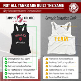 Indiana Hoosiers NCAA Womens Tag-Less Ultra Soft Tailgate Tank Top - Black Heather