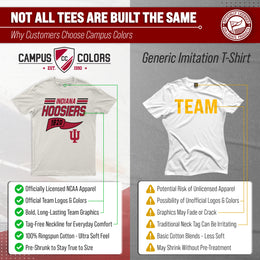 Indiana Hoosiers NCAA Adult Unisex Varsity Club Pennant T-Shirt Tag-Less - Off White