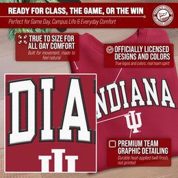 Indiana Hoosiers NCAA Adult Tackle Twill Crewneck Sweatshirt - Crimson