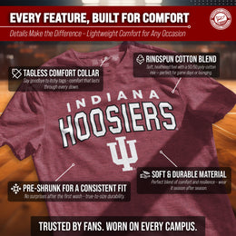 Indiana Hoosiers NCAA Adult Unisex Starting Fresh T-Shirt - Cardinal Heather