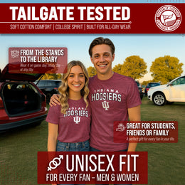 Indiana Hoosiers NCAA Adult Unisex Starting Fresh T-Shirt - Cardinal Heather