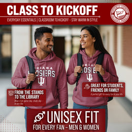 Indiana Hoosiers NCAA Adult Unisex Starting Fresh Heathered Hooded Fleece Sweatshirt - Cardinal Heather