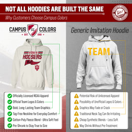 Indiana Hoosiers NCAA Adult Unisex Varsity Club Pennant Hooded Fleece Sweatshirt - Off White
