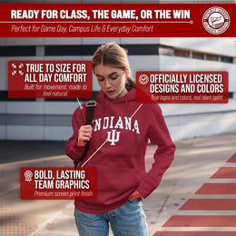Indiana Hoosiers Adult Arch & Logo Soft Style Gameday Hooded Sweatshirt - Crimson