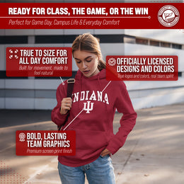 Indiana Hoosiers Adult Arch & Logo Soft Style Gameday Hooded Sweatshirt - Crimson