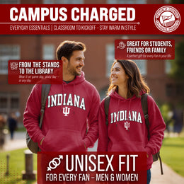 Indiana Hoosiers NCAA Adult Tackle Twill Hooded Sweatshirt - Crimson