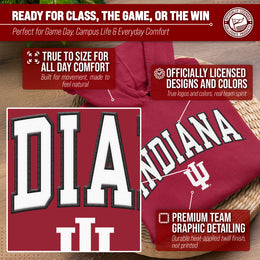 Indiana Hoosiers NCAA Adult Tackle Twill Hooded Sweatshirt - Crimson