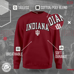 Indiana Hoosiers NCAA Adult Tackle Twill Crewneck Sweatshirt - Crimson