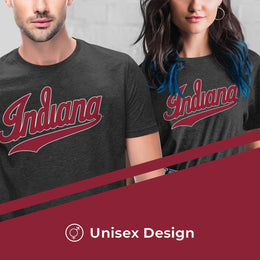 Indiana Hoosiers Campus Colors NCAA Adult Cotton Blend Charcoal Tagless T-Shirt - Charcoal