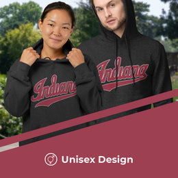 Indiana Hoosiers NCAA Adult Cotton Blend Charcoal Hooded Sweatshirt - Charcoal