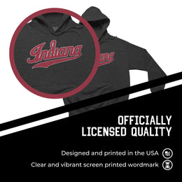 Indiana Hoosiers NCAA Adult Cotton Blend Charcoal Hooded Sweatshirt - Charcoal