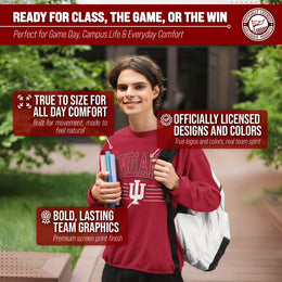 Indiana Hoosiers NCAA Adult Unisex Overtime Classics Crewneck Fleece Sweatshirt - Cardinal