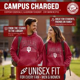 Indiana Hoosiers NCAA Adult Unisex Overtime Classics Hooded Fleece Sweatshirt - Cardinal