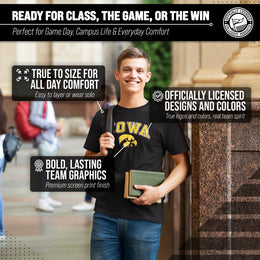 Iowa Hawkeyes NCAA Adult Gameday Cotton T-Shirt - Black