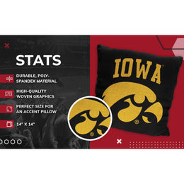 Iowa Hawkeyes NCAA Decorative Pillow - Black