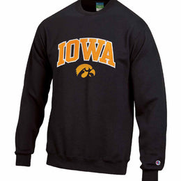 Iowa Hawkeyes Adult Tackle Twill Crewneck - Black