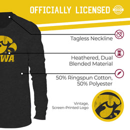 Iowa Hawkeyes NCAA MVP Adult Long-Sleeve Shirt - Black