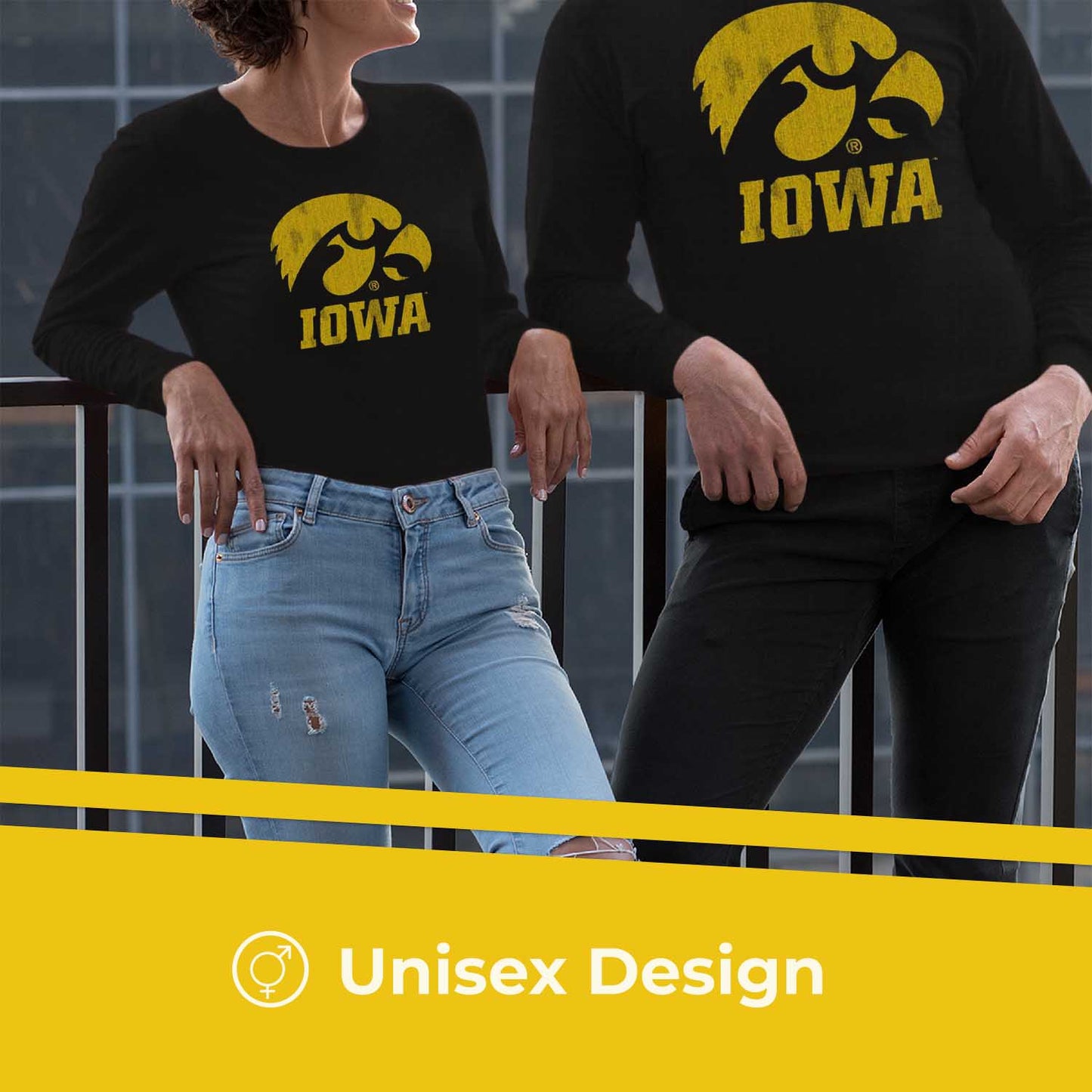 Iowa Hawkeyes NCAA MVP Adult Long-Sleeve Shirt - Black