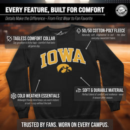 Iowa Hawkeyes NCAA Adult Tackle Twill Crewneck Sweatshirt - Black