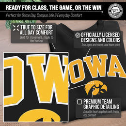 Iowa Hawkeyes NCAA Adult Tackle Twill Crewneck Sweatshirt - Black