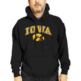 Iowa Hawkeyes Adult Arch & Logo Soft Style Gameday Hooded Sweatshirt - Black