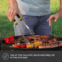Iowa Hawkeyes Collegiate University Two Piece Grilling Tools Set with 2 Magnet Chip Clips - Chrome