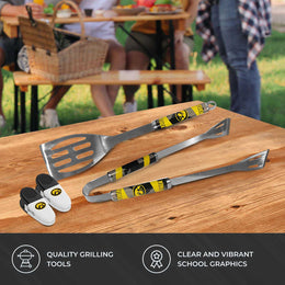 Iowa Hawkeyes Collegiate University Two Piece Grilling Tools Set with 2 Magnet Chip Clips - Chrome