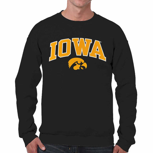 Iowa Hawkeyes NCAA Adult Tackle Twill Crewneck Sweatshirt - Black
