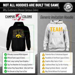 Iowa Hawkeyes NCAA Adult Unisex Overtime Classics Hooded Fleece Sweatshirt - Black