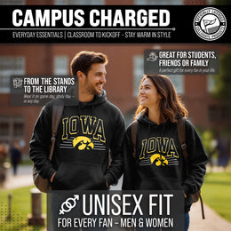 Iowa Hawkeyes NCAA Adult Unisex Overtime Classics Hooded Fleece Sweatshirt - Black