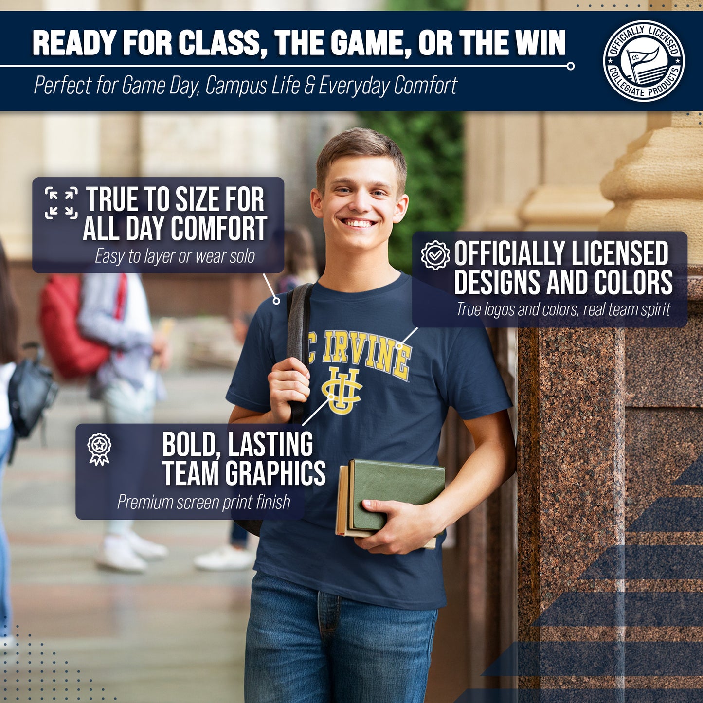 UC-Irvine Anteaters NCAA Adult Gameday Cotton T-Shirt - Navy