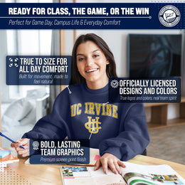 UC-Irvine Anteaters Adult Arch & Logo Soft Style Gameday Crewneck Sweatshirt - Navy