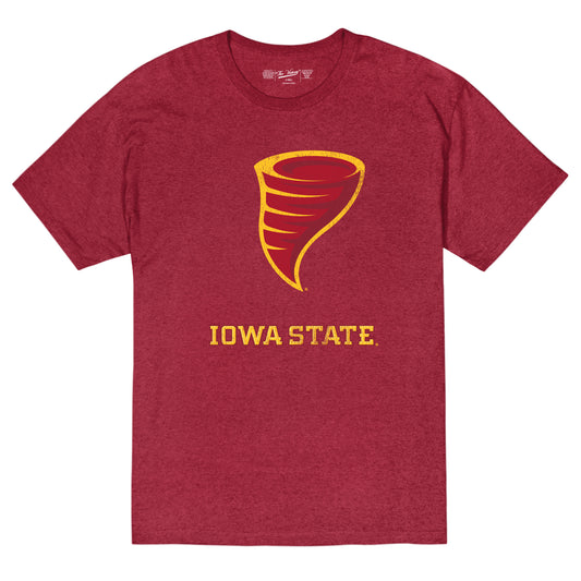 Iowa State Cyclones Adult MVP Heathered Cotton Blend T-Shirt - Cardinal Heather